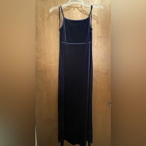 Long Navy Blue Velvet Dress